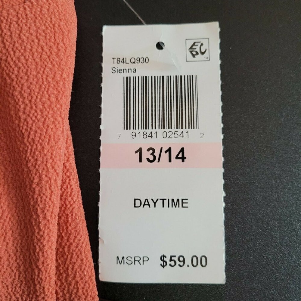 B. Darlin Summer Dress Spaghetti Straps Rusty Coral Tie Back Women's Juniors NWT - Picture 9 of 9